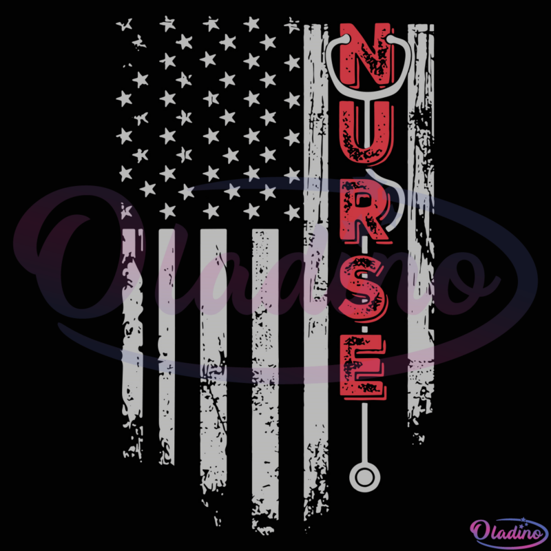 Nurse SVG Digital File, Nurse american flag Svg, USA Flag SVG