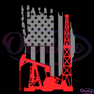 Oilfield Flag SVG Digital File, Oilfield Patriotic Svg