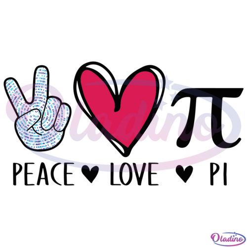 Peace Love Pi Math SVG Digital File