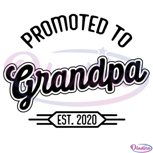 Promoted To Grandpa Est 2020 Digtal File SVG