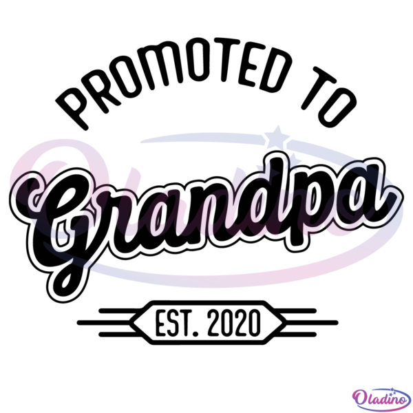 Promoted To Grandpa Est 2020 Digtal File SVG, Grandfather Svg