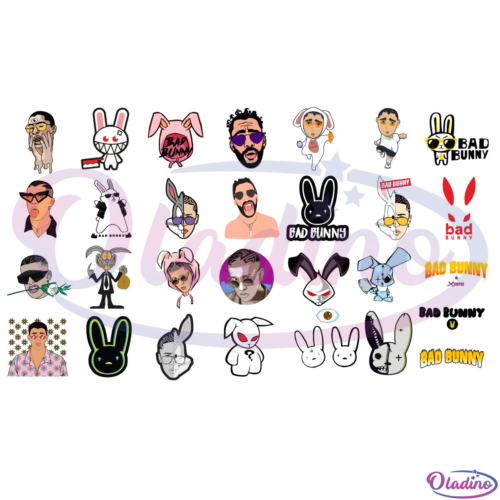 Puerto Rican Rapper Bad Bunny and Rabbit SVG