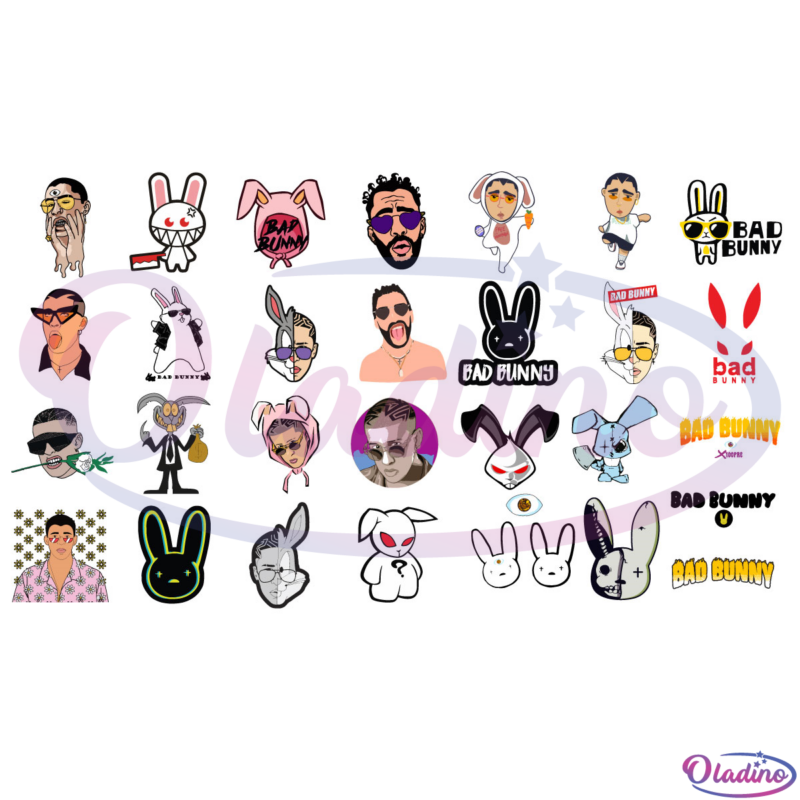 Puerto Rican Rapper Bad Bunny and Rabbit SVG, Bad Bunny SVG