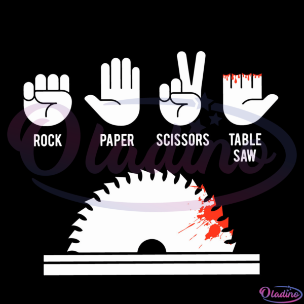 Rock Paper Scissors Table Saw SVG