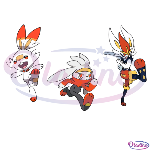 Scorbunny Evolution Pokemon Digtal File SVG