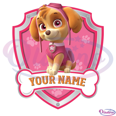 Skye Paw Patrol Logo Customized Digital Birthday Party Girl PNG