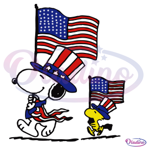Snoopy And Peanut America Flag SVG Digital File, Snoopy America SVG