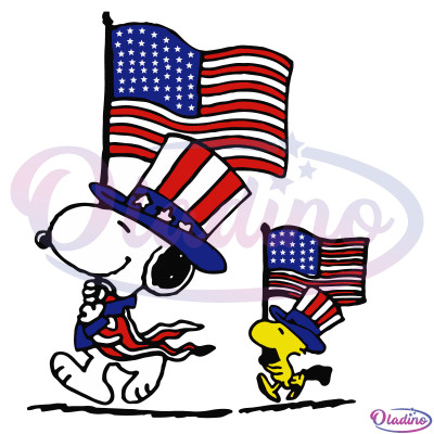 Snoopy And Peanut America Flag SVG Digital File, Snoopy America SVG ...