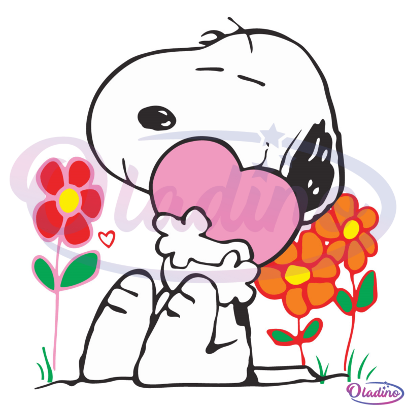 Snoopy Hug Heart SVG Digital File