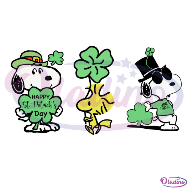 Snoopy Peanuts St Patricks Day SVG Digital File, Irish Clover SVG
