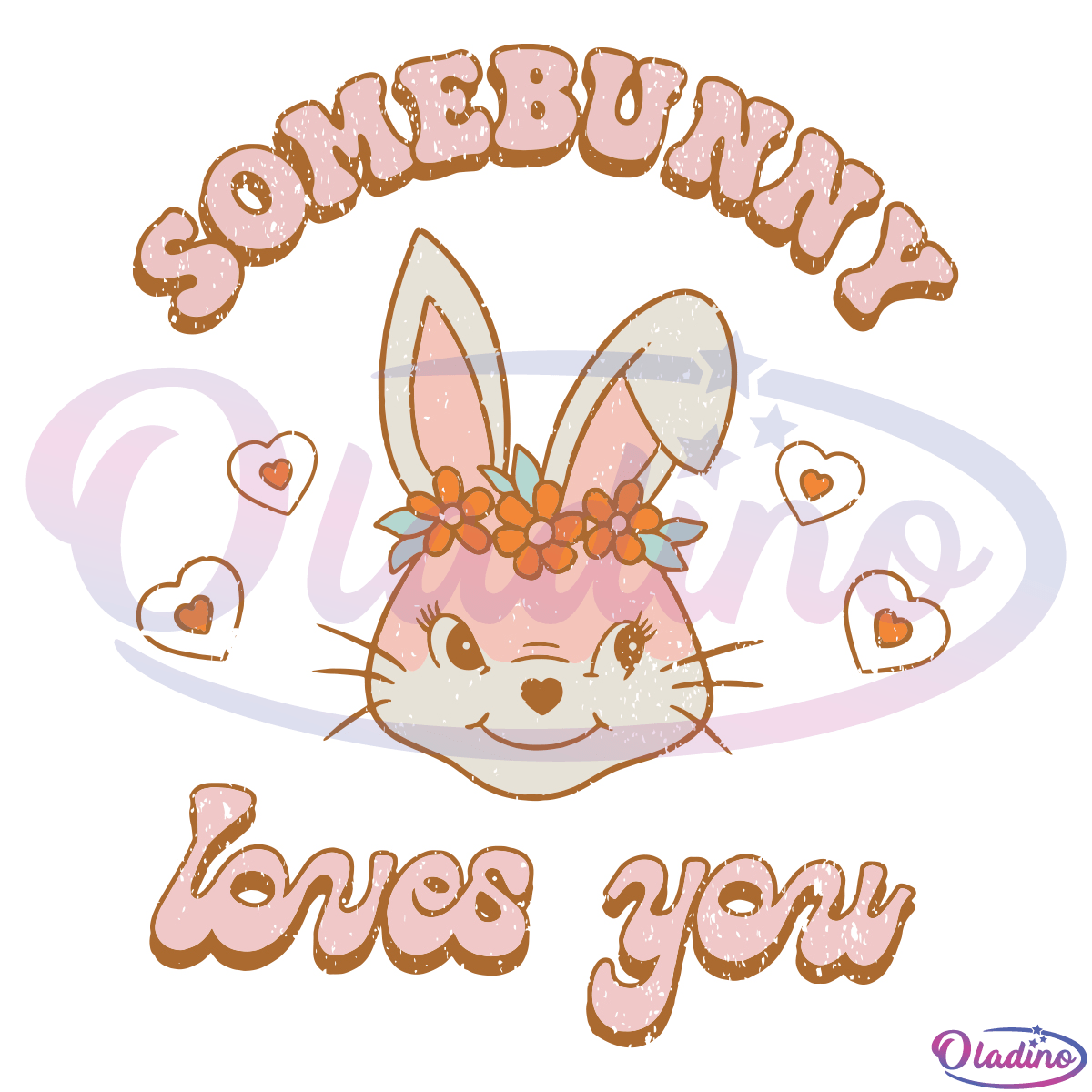 Retro Groovy Some Bunny Loves You SVG Digital File