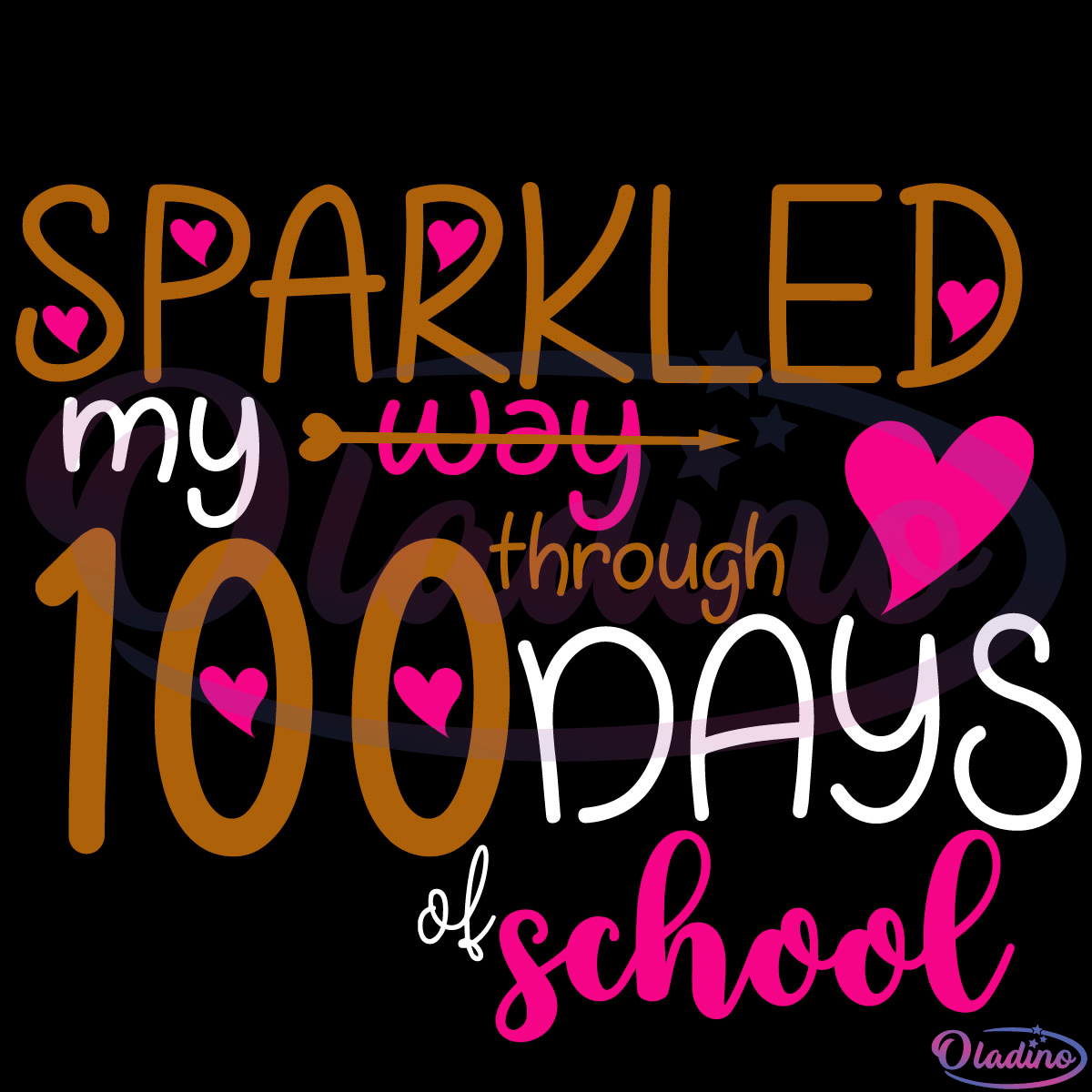 Sparkled Way Through 100 Days School Digtal File SVG, Teacher SVG