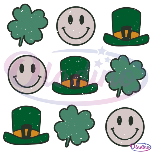 St Patricks Smiley Shamrock SVG Digital File