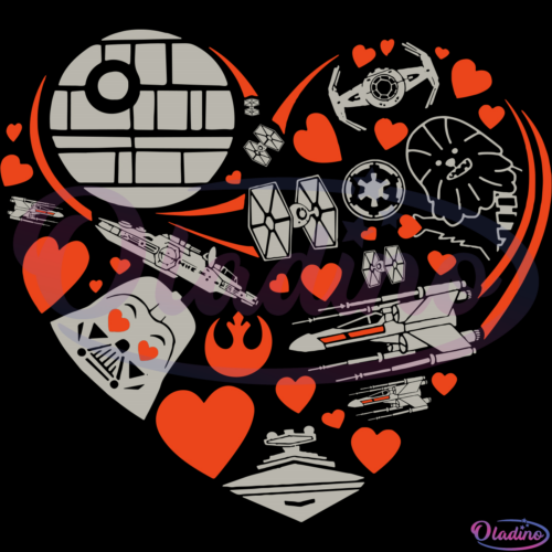 Star Wars Valentines Day Heart Galaxy SVG