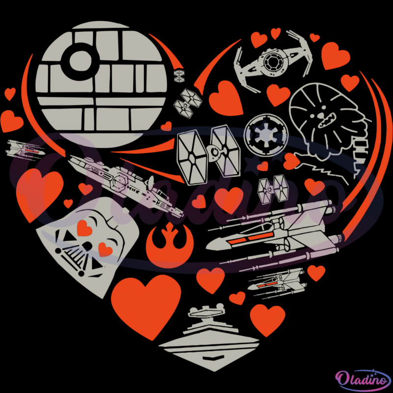 Star Wars Valentines Day Heart Galaxy SVG, Star Wars Svg