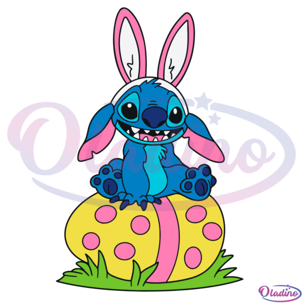 Stitch Easter Bunny SVG Digital File, Stitch Svg, Easter Egg