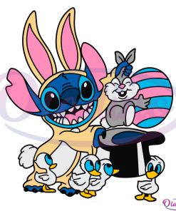 Stitch Easter Bunny SVG Digital File, Stitch Svg, Easter Egg Svg