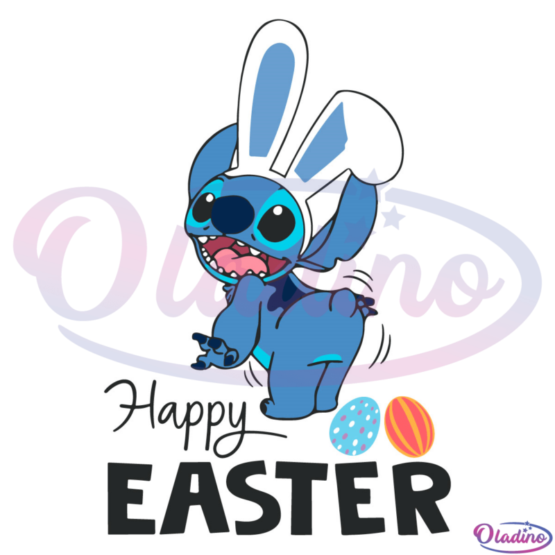 Stitch Happy Easter SVG Digital File, Easter Egg Svg