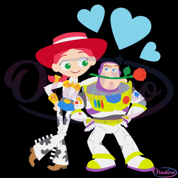 Toy Story Buzz and Jessie SVG Digital File, Valentine's Day Svg