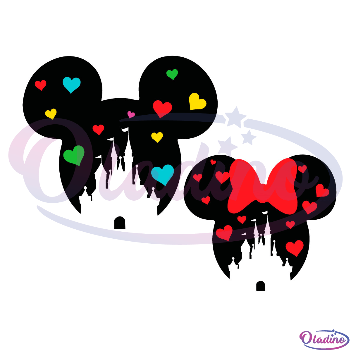 Valentine Disney Castle SVG Digital File, Mickey Mouse Minnie Mouse