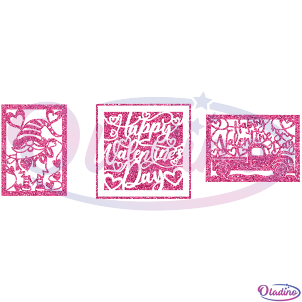 Valentines Card SVG Digital File Bundle, Happy Valentine's Day Svg