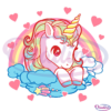 Valentines Day Unicorn Hearts Rainbow SVG Digital File, Unicorn Svg