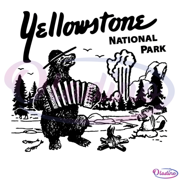 Yellowstone National Park Cute Bear SVG Digital File