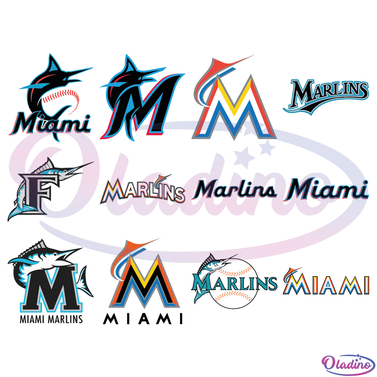 12 Layered Miami Marlins Bundle SVG Digital File, Marlins Svg