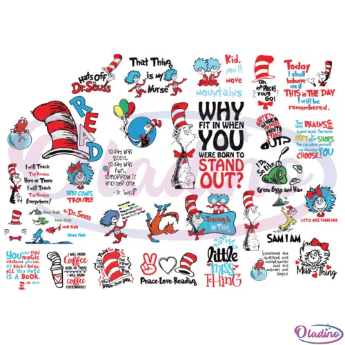 140+ Dr Seuss Bundle SVG File