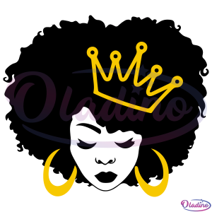 Afro Queen SVG Digital File, Black Woman Svg, Black Girl Svg
