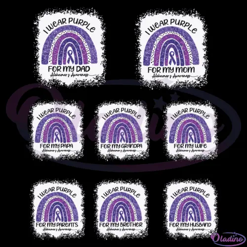 Alzheimers Awareness I Wear Purple SVG Digital File