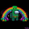 Among Us St Patrricks Day SVG Digital File, Rainbow Svg