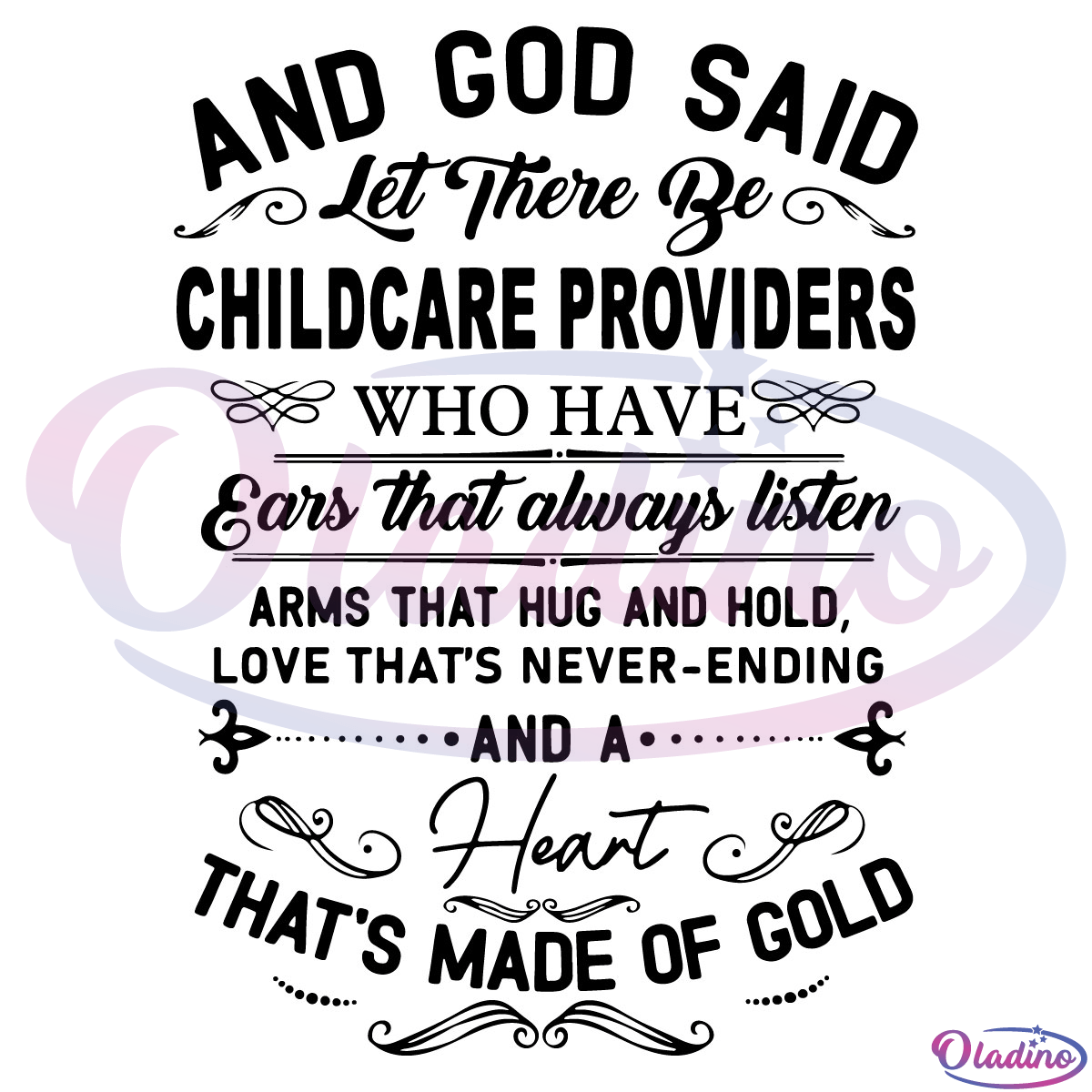 And God Said Let There Be Childcare Providers SVG Digital File
