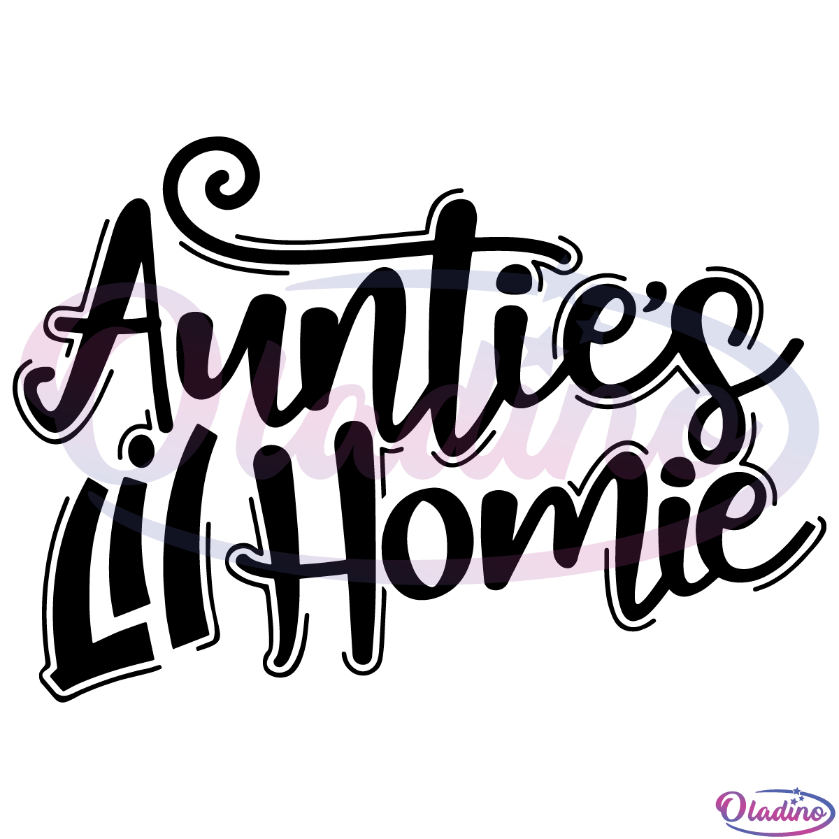 Aunties Lil Homie SVG Digital File, Baby Gift from Aunt Svg