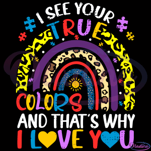 Autism Awareness Rainbow I See Your True Colors Puzzle Piece SVG