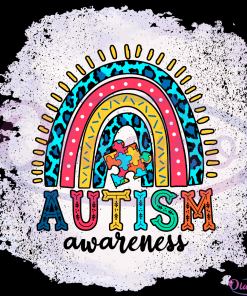 Autism Awareness Rainbow SVG Digital File, Rainbow Svg