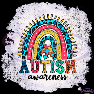 Autism Awareness Rainbow SVG Digital File, Rainbow Svg