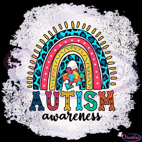 Autism Awareness Rainbow SVG Digital File