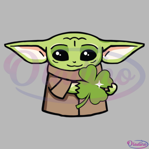 Baby Yoda Hold Shamrocks Svg ST160621HL25