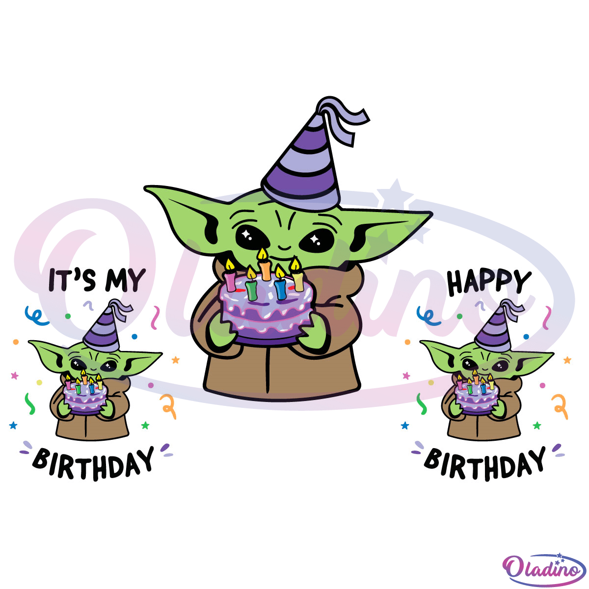 Baby Yoda SVG Digital File, Its My Birthday Svg, Happy Birthday Svg
