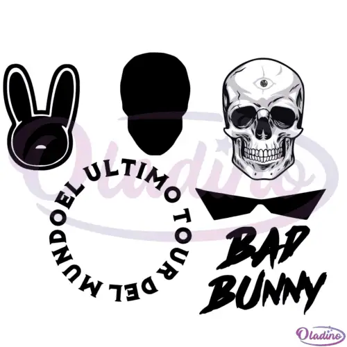 Bad Bunny Tiktok Skull SVG Digital File