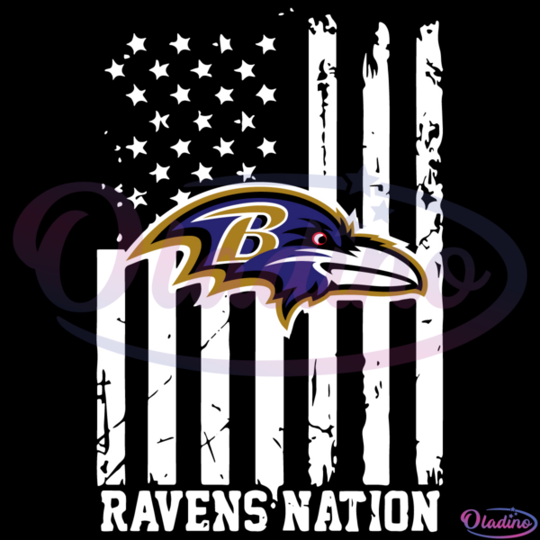 Baltimore Ravens Nations Football Us Flag SVG Digital File