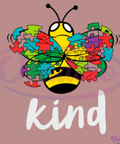 Be Kind Autism Awareness SVG Digital File, Bee Svg, Autism puzzle SVG