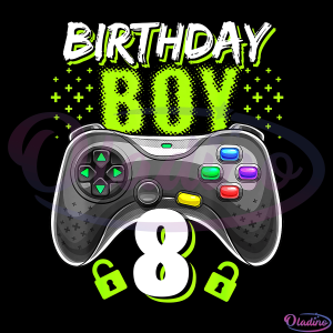 Birthday Boy 8 Video Game Controller Gamer 8Th, Birthday Svg