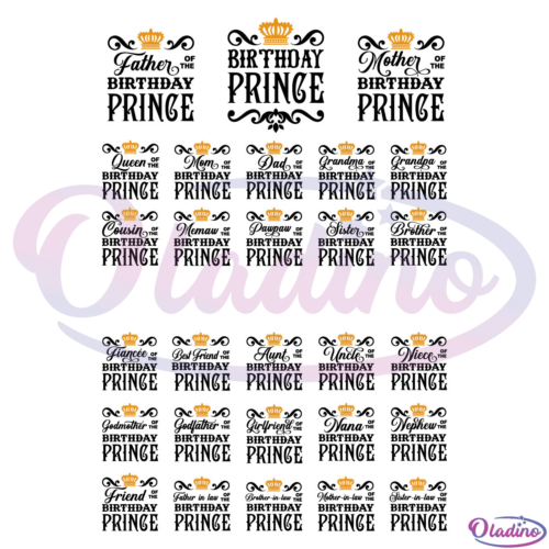 Birthday Prince SVG Digital File