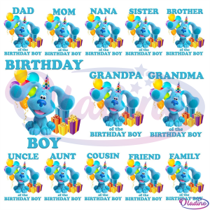 Blues Clues Birthday SVG Digital File, Blue Dog Family Svg