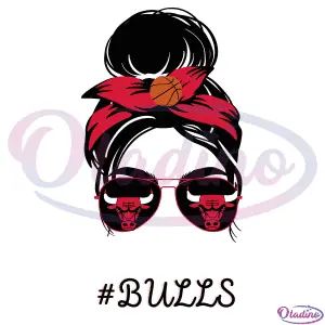 Bulls Messy Bun Bulls NBA Teams SVG Digital File