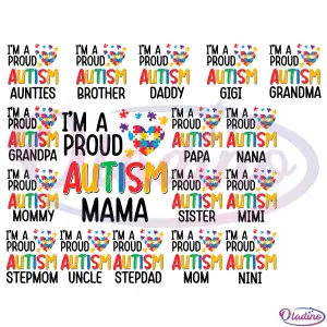 Bundle Family I'm a Proud Autism Daddy SVG File