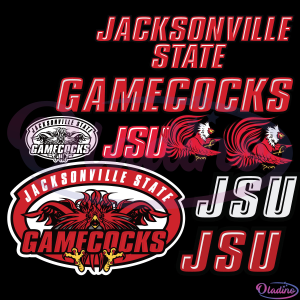 Bundle Logo Jacksonville State Gamecocks SVG Digital File