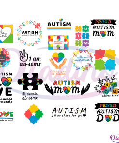 Bundle Proud Mom SVG Digital File, Autism Awareness Svg